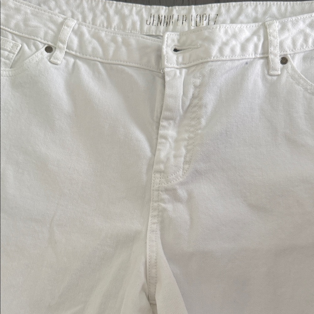 Jennifer Lopez Crisp White Cotton Jeans